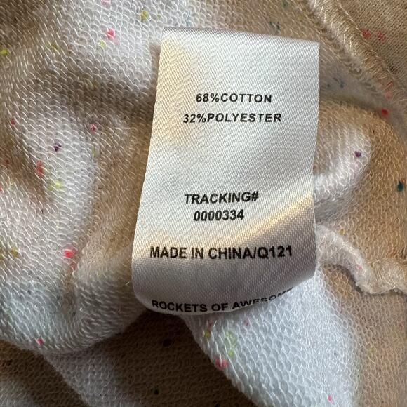 White Drawstring Sweatskirt Neon Flecks Rockets of Awesome Girls Sz 4T - Picture 8 of 8